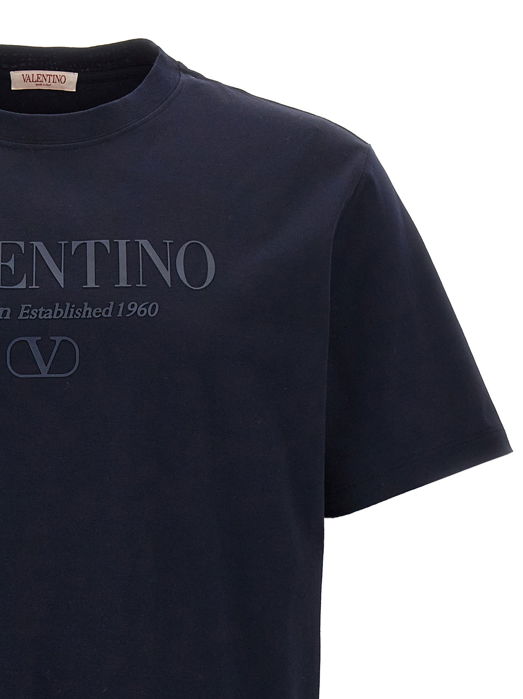 Valentino Logo Print T Shirt Blu