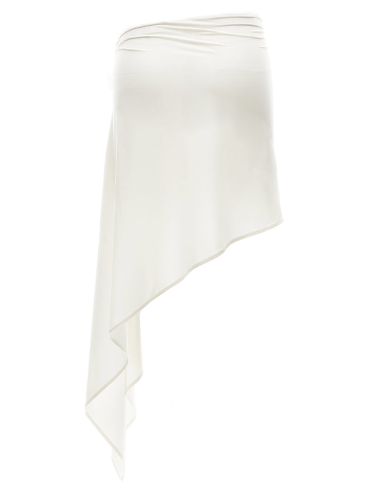 Asymmetrical Mini Skirt Gonne Bianco