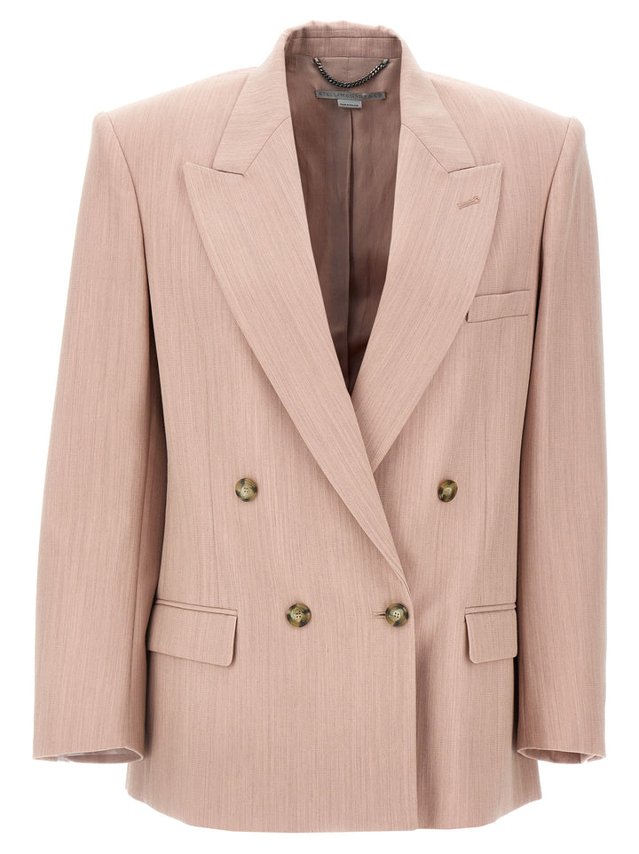 Double-Breasted Wool Blazer Blazer And Suits Rosa