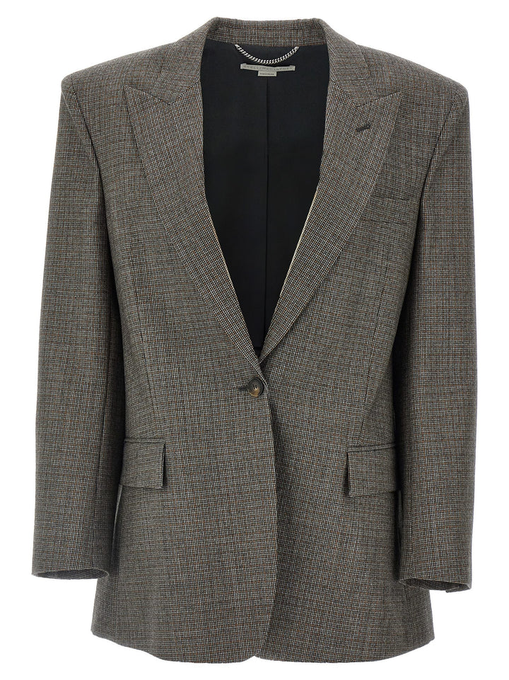 Single-Breasted Micro Houndstooth Blazer Blazer And Suits Grigio