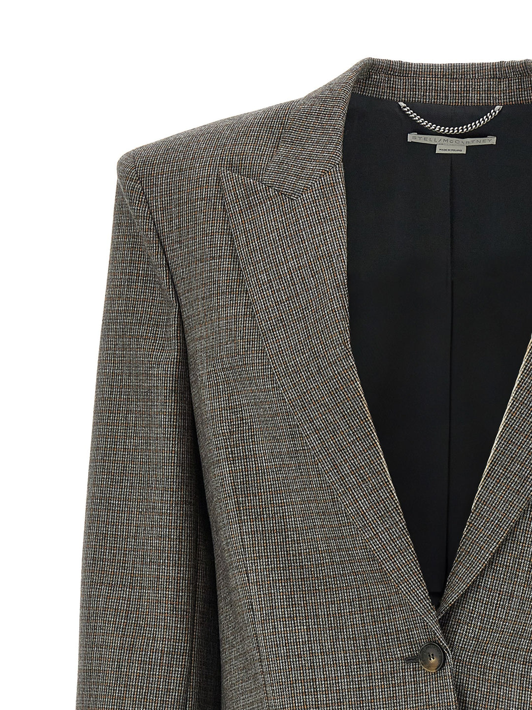 Single-Breasted Micro Houndstooth Blazer Blazer And Suits Grigio