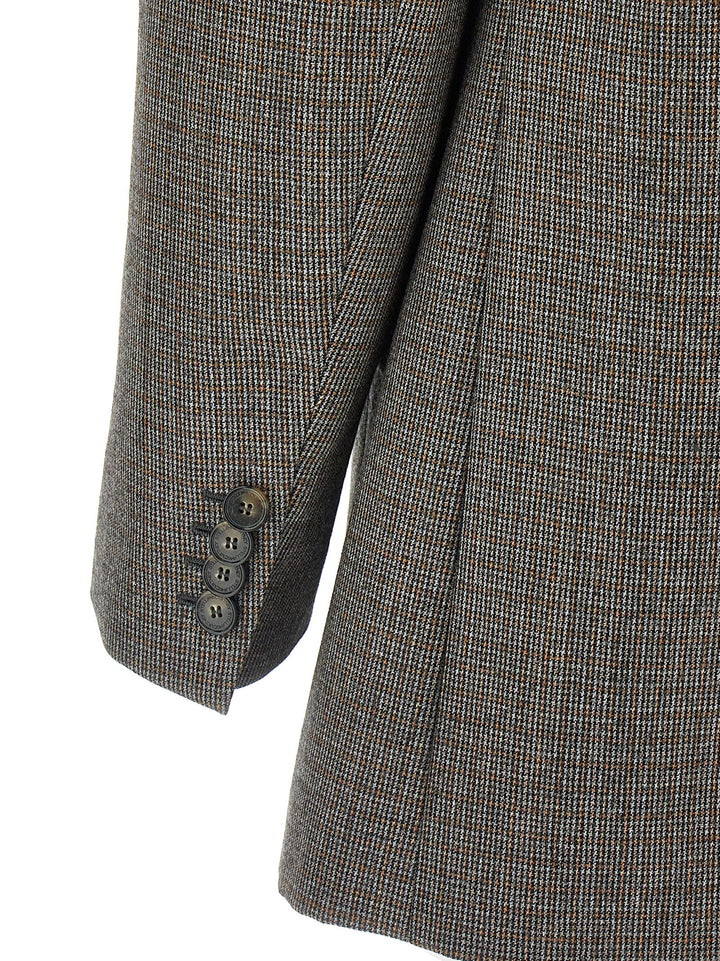 Single-Breasted Micro Houndstooth Blazer Blazer And Suits Grigio