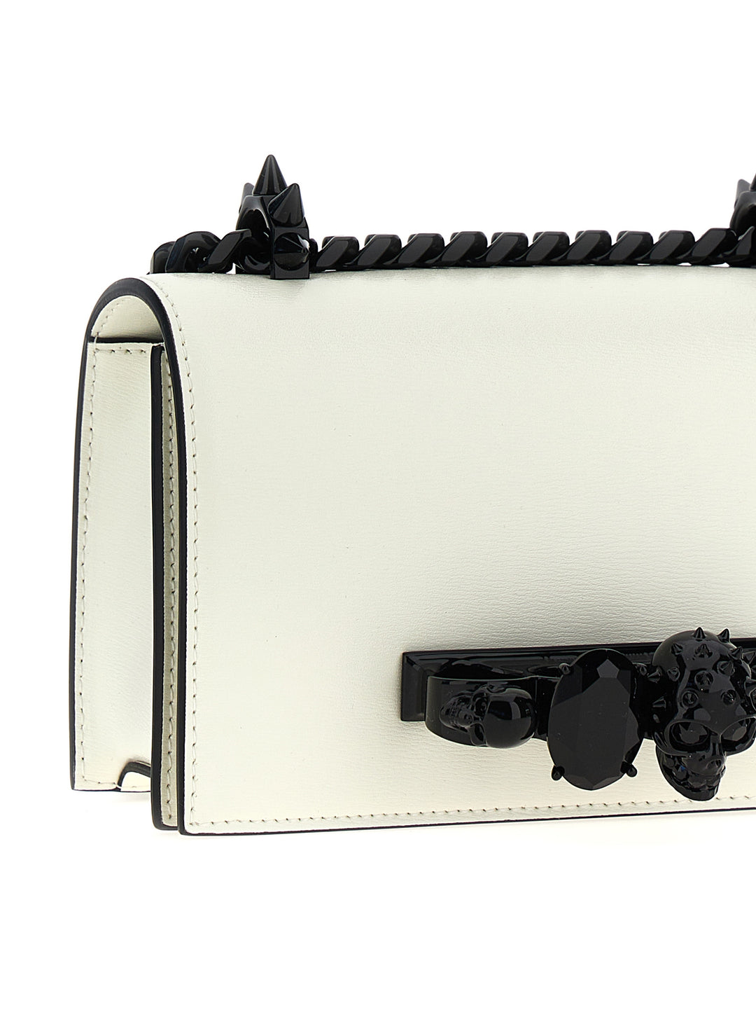 Mini Jewelled Satchel Borse A Spalla Bianco/Nero