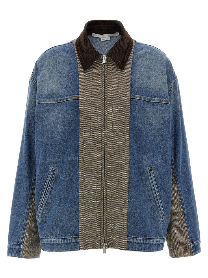 Tweed Insert Denim Jacket Giacche Multicolor