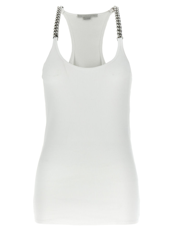 Ribbed Tank Top Top Bianco