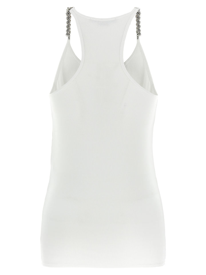 Ribbed Tank Top Top Bianco