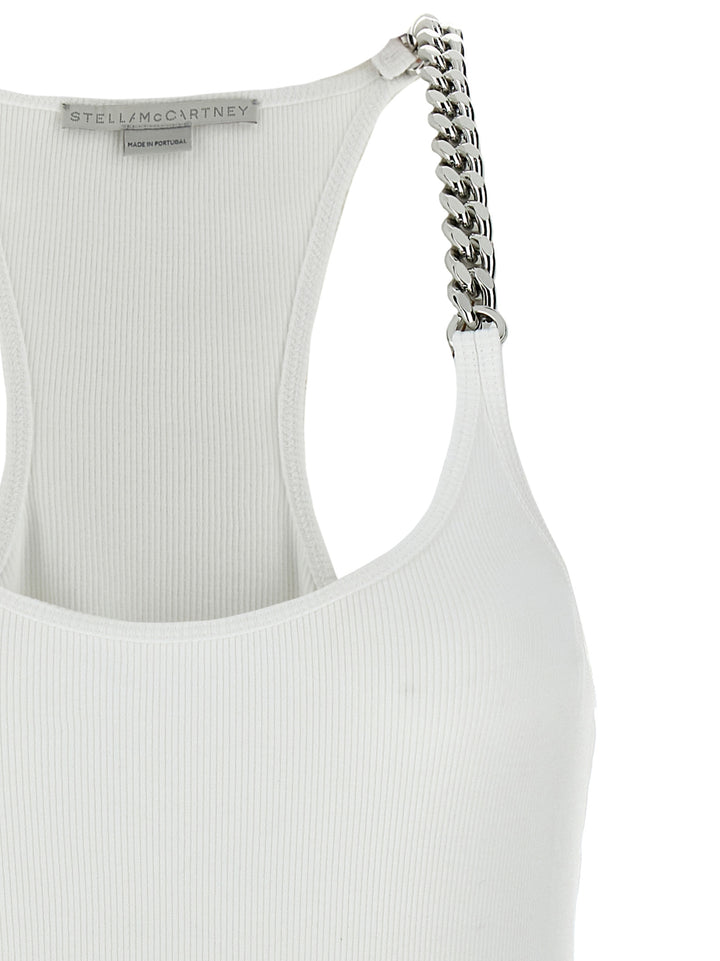 Ribbed Tank Top Top Bianco