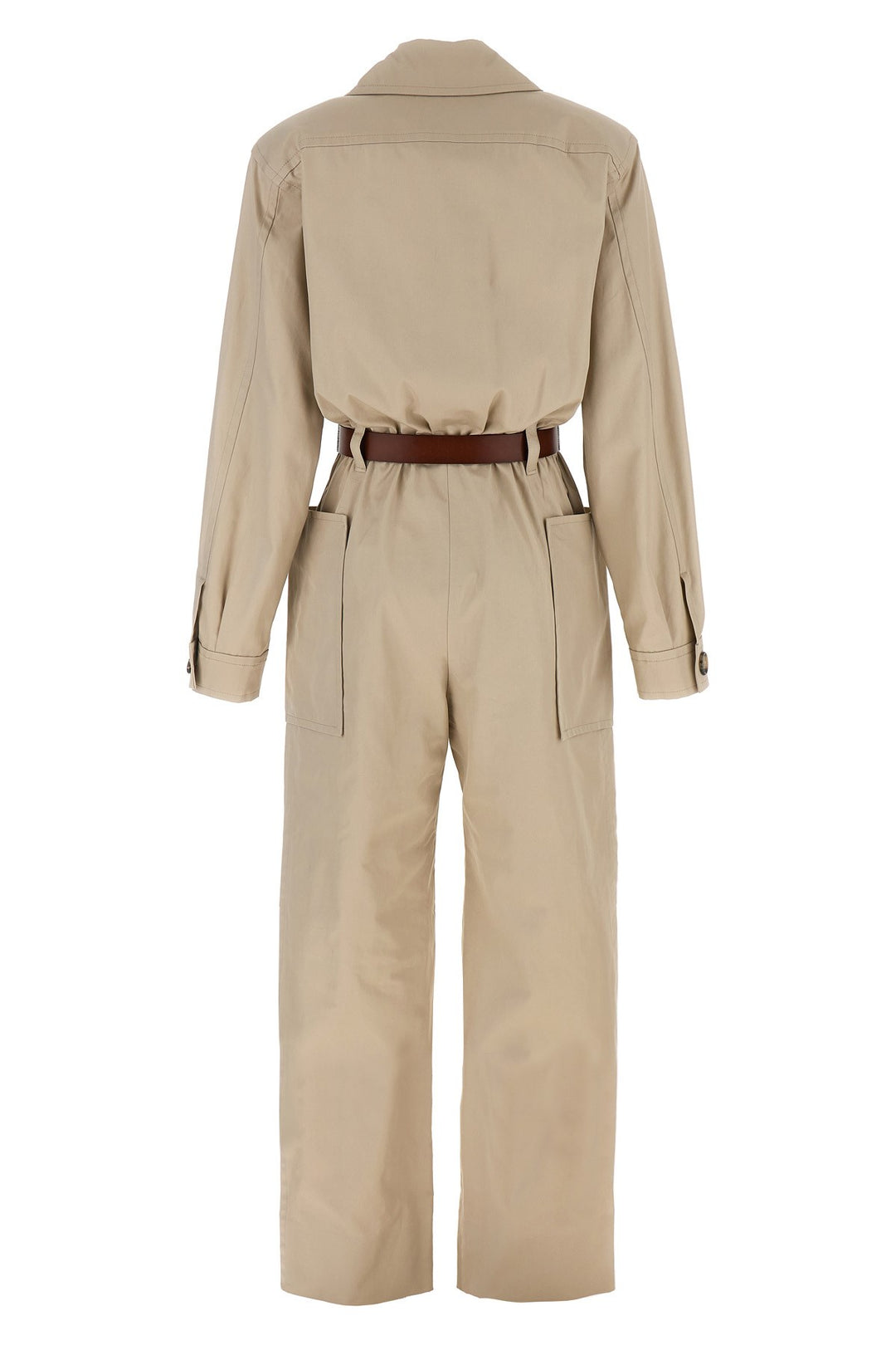 Twill Belt Jumpsuit Tute Intere Beige