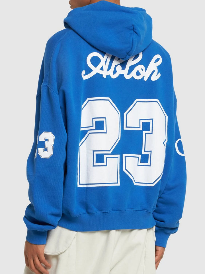 Football over hoodie nautical blue whit