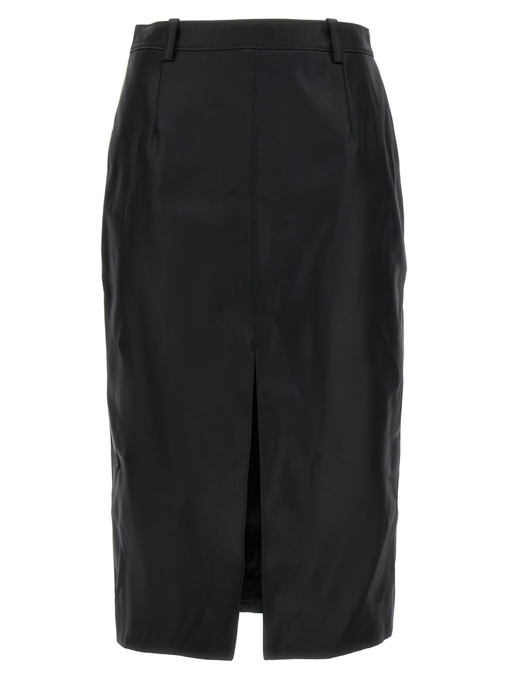 Shiny Gabardine Skirt Gonne Nero