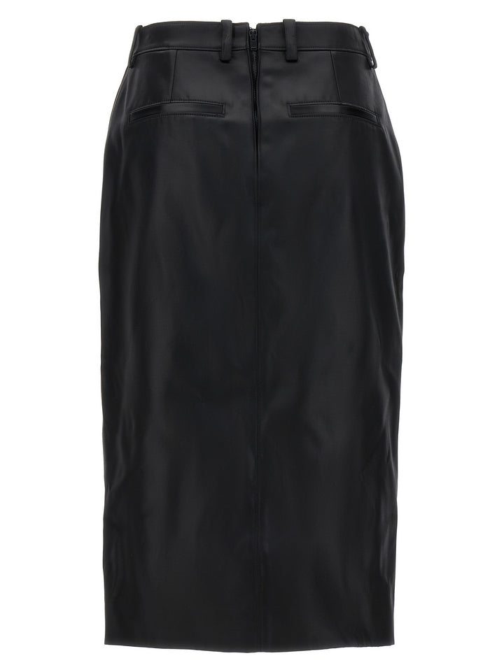 Shiny Gabardine Skirt Gonne Nero