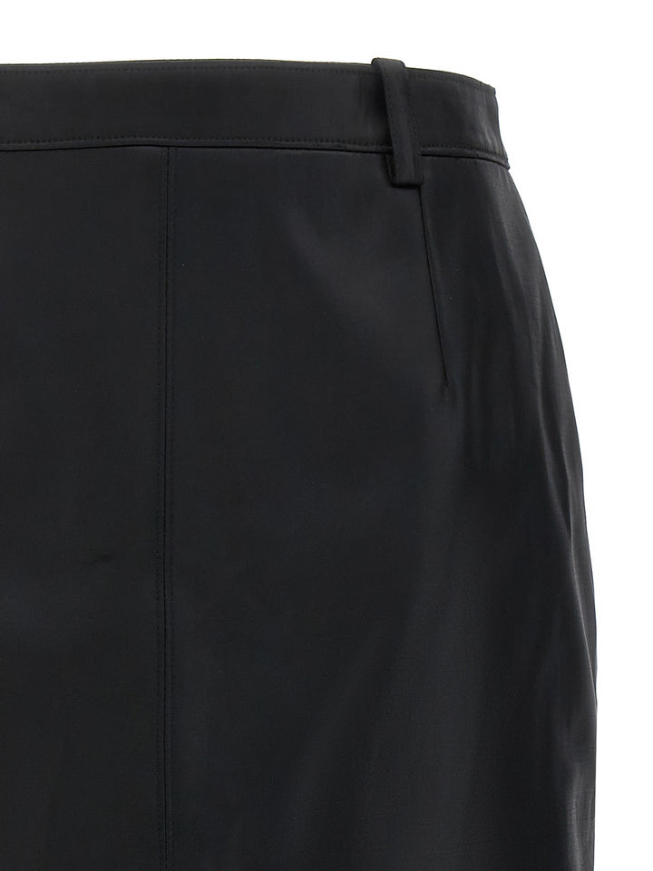 Shiny Gabardine Skirt Gonne Nero