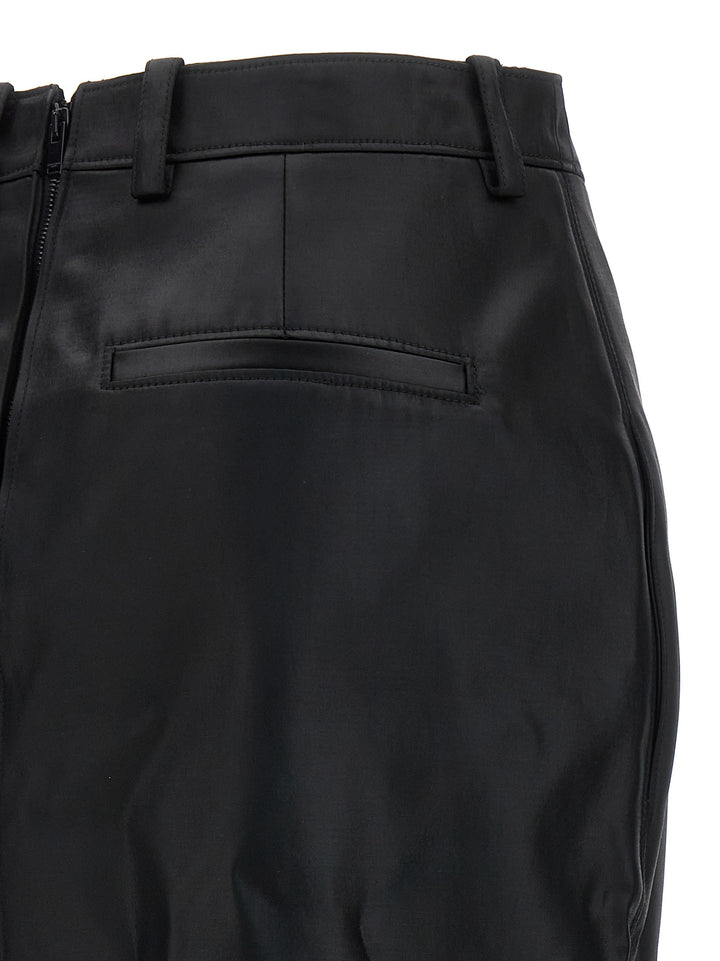 Shiny Gabardine Skirt Gonne Nero