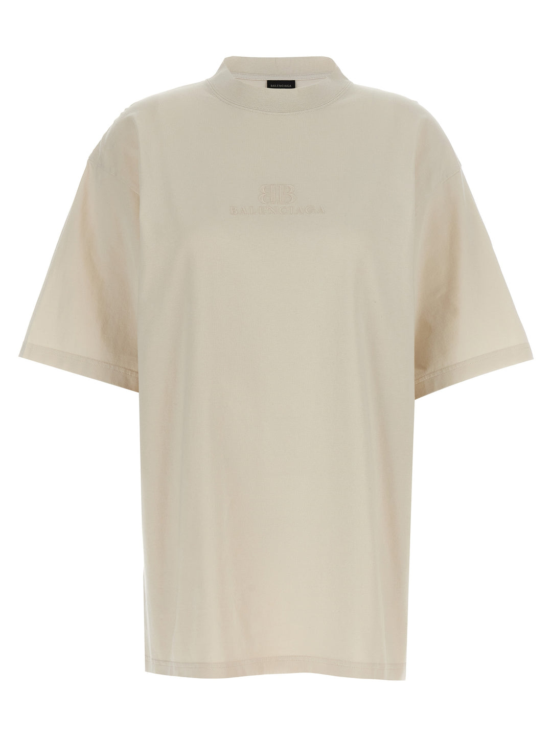 Logo Embroidery T Shirt Beige