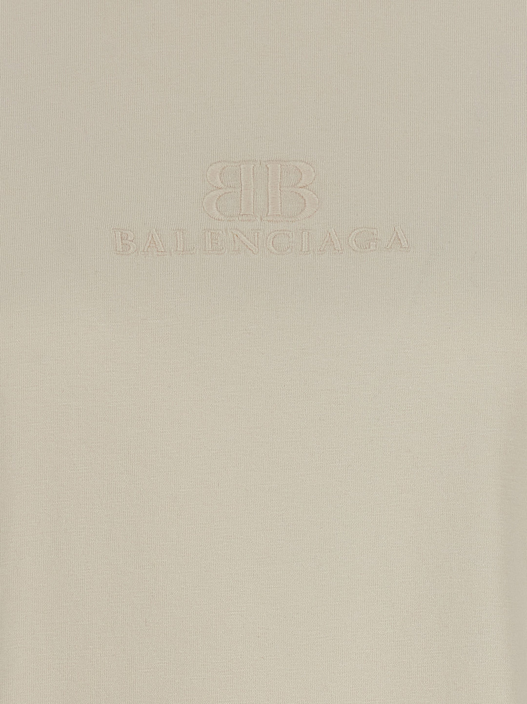 Logo Embroidery T Shirt Beige