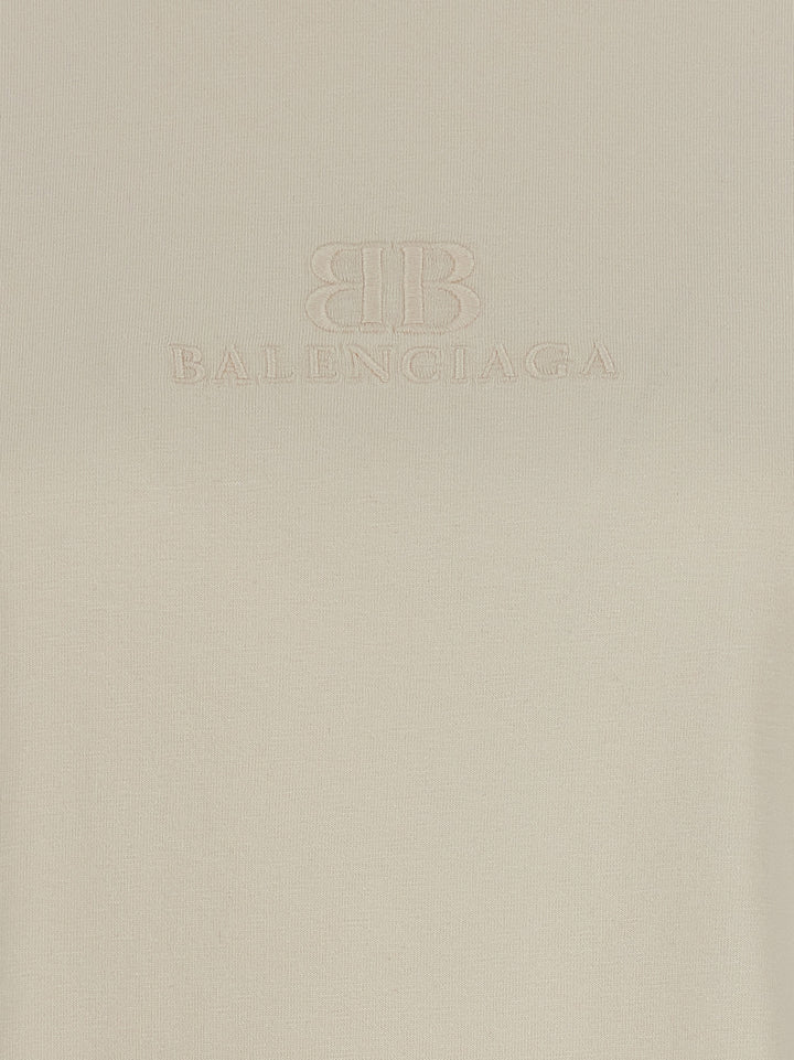 Logo Embroidery T Shirt Beige