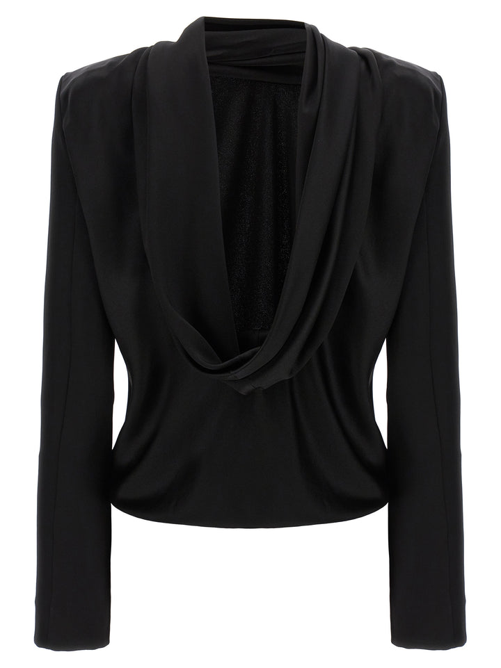 Back Neckline Top Top Nero