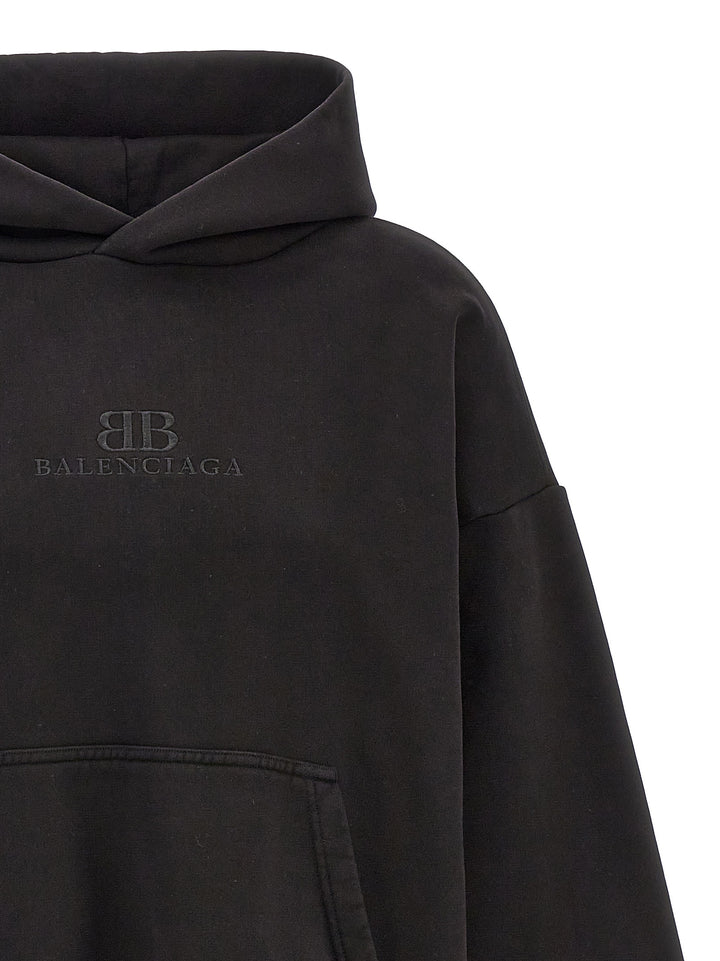 Logo Embroidery Hoodie Felpe Nero