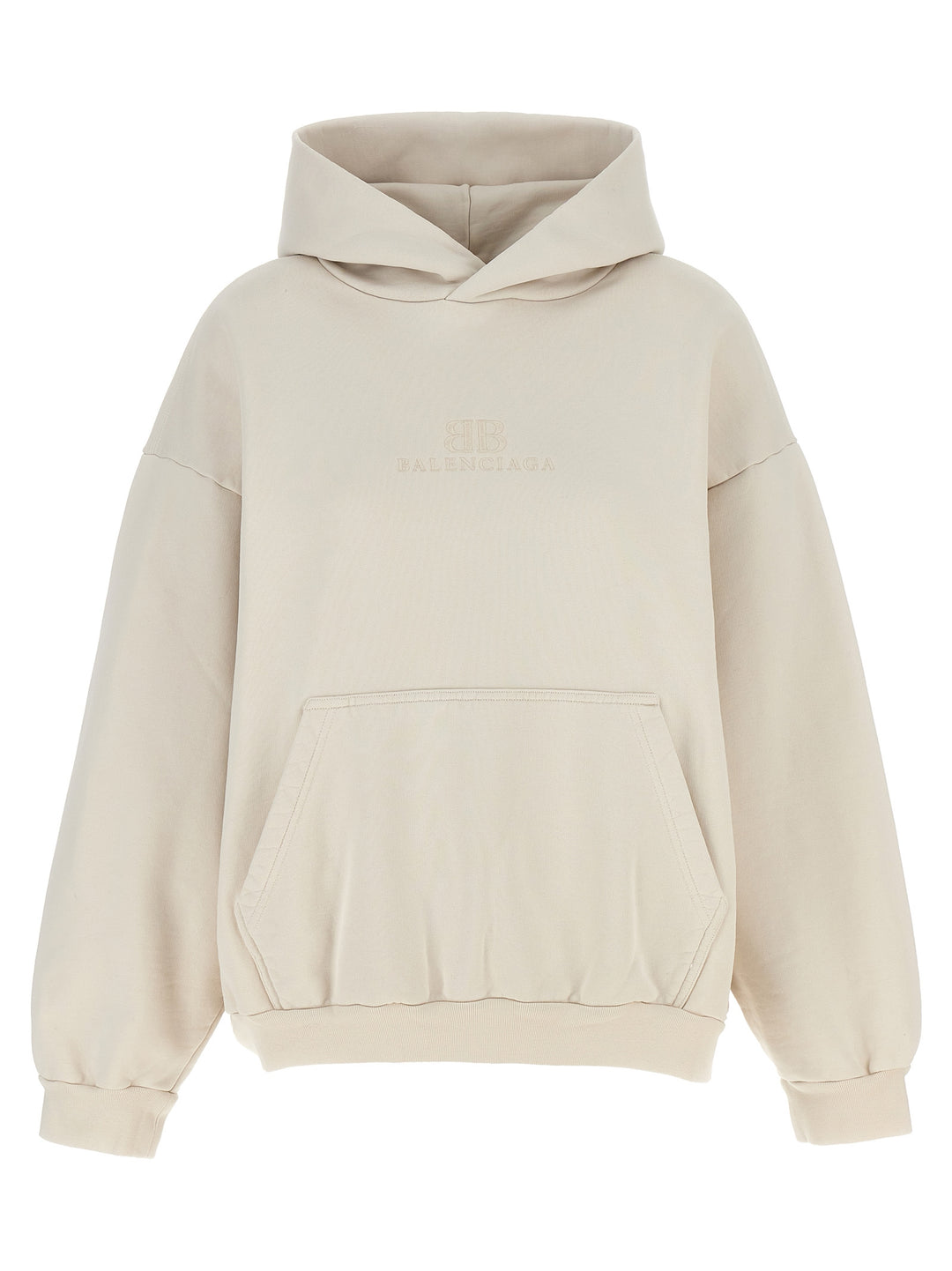 Logo Embroidery Hoodie Felpe Beige