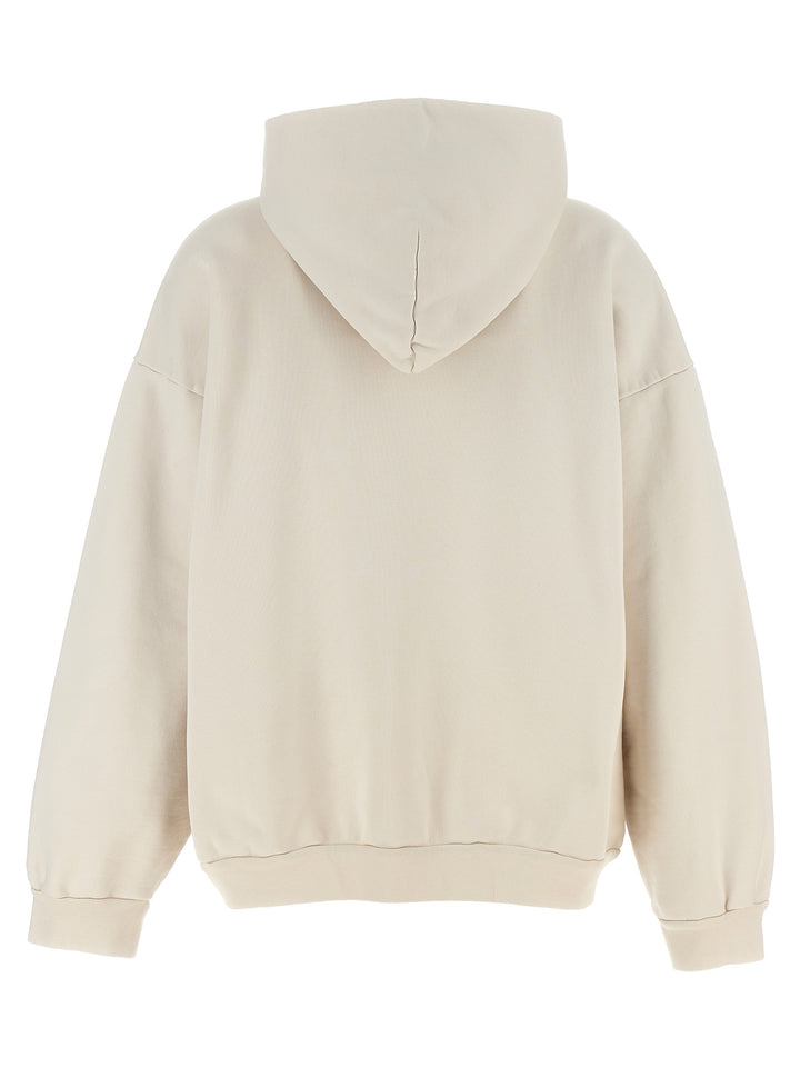 Logo Embroidery Hoodie Felpe Beige