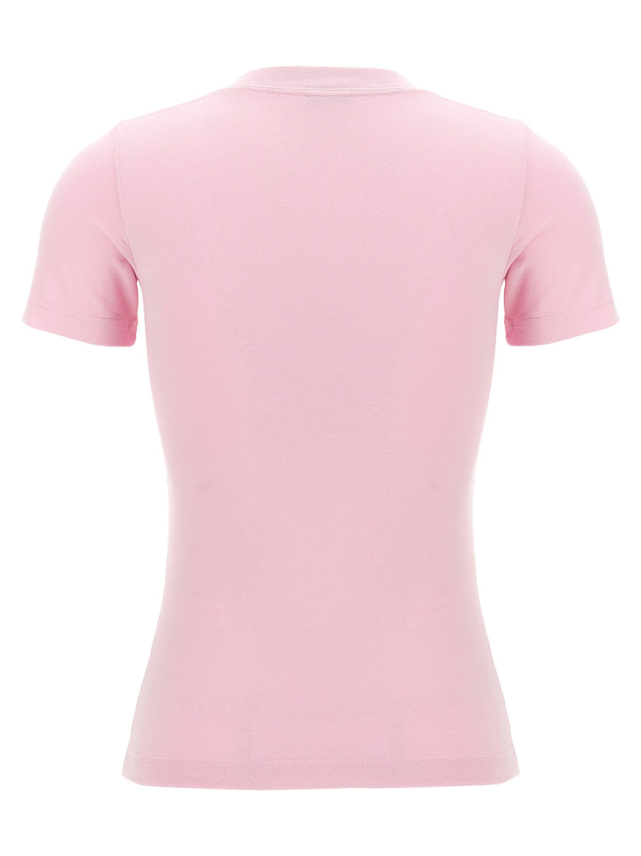 Logo Embroidery T Shirt Rosa