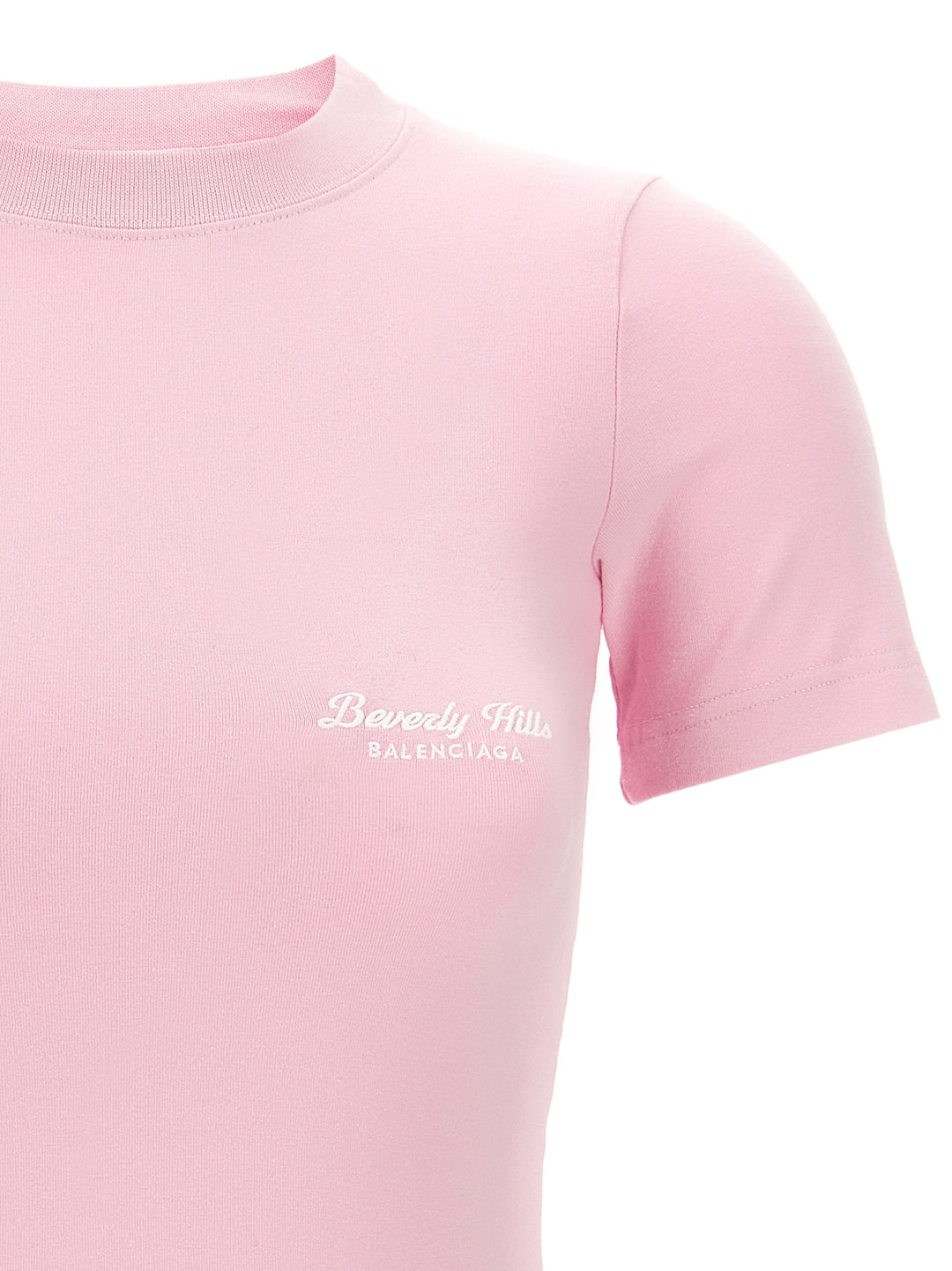 Logo Embroidery T Shirt Rosa