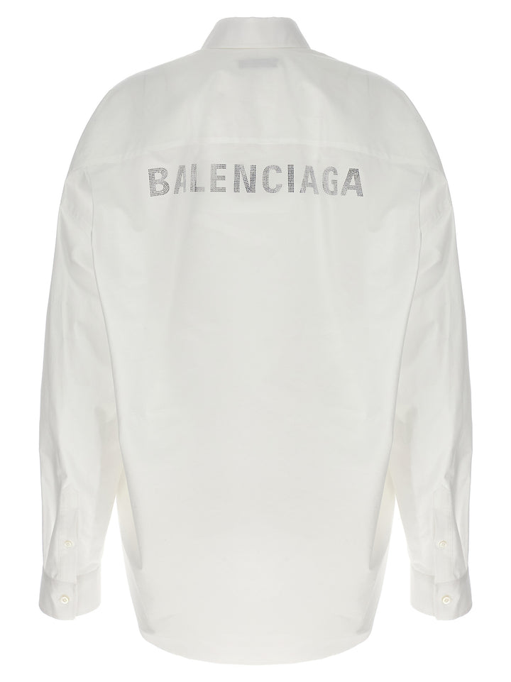 Rhinestone Logo Shirt Camicie Bianco