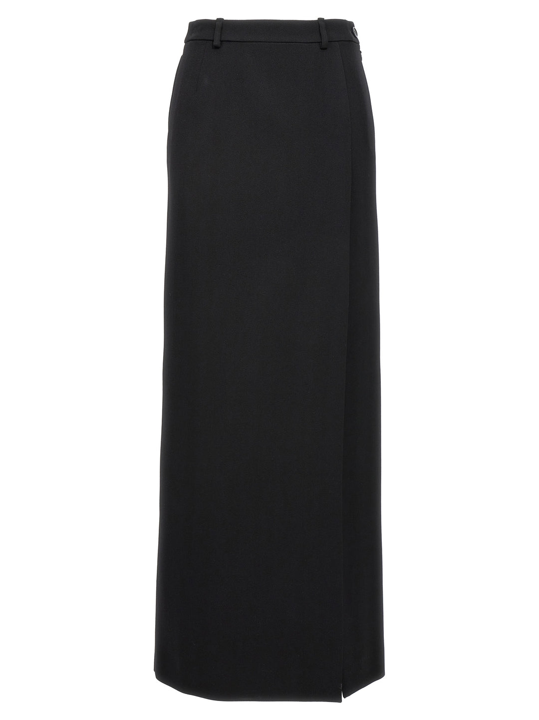 Long Wool Skirt Gonne Nero