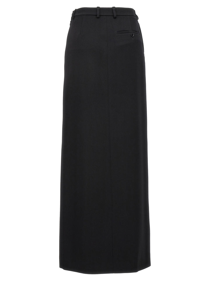 Long Wool Skirt Gonne Nero