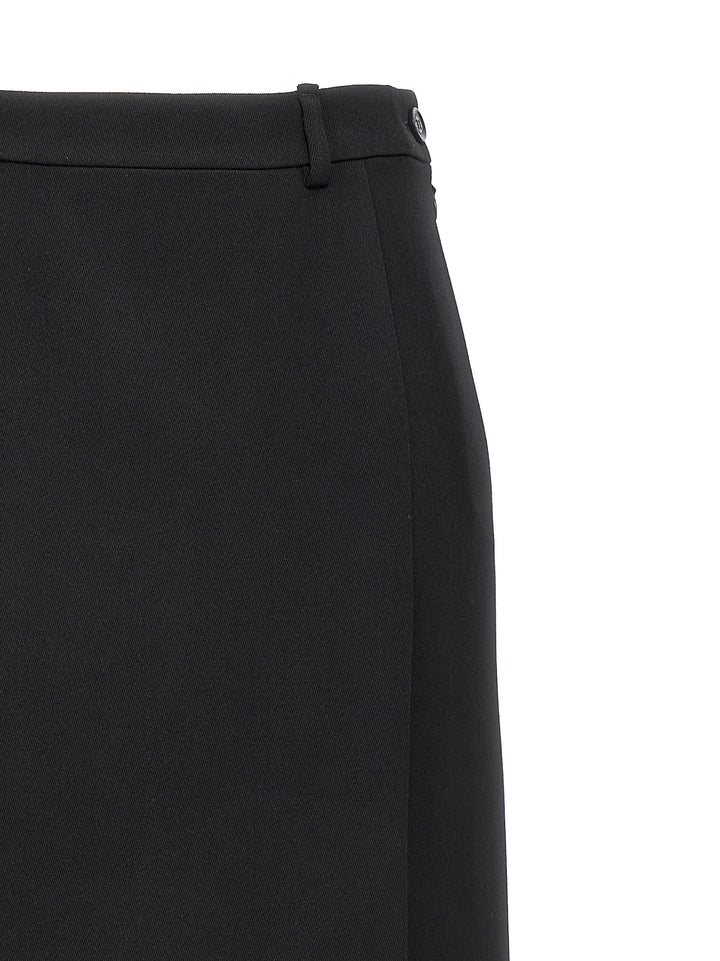 Long Wool Skirt Gonne Nero