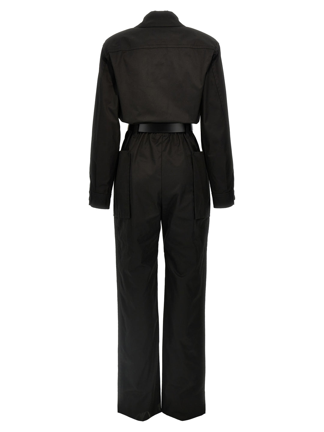 One-Piece Belt Twill Suit Tute Intere Nero