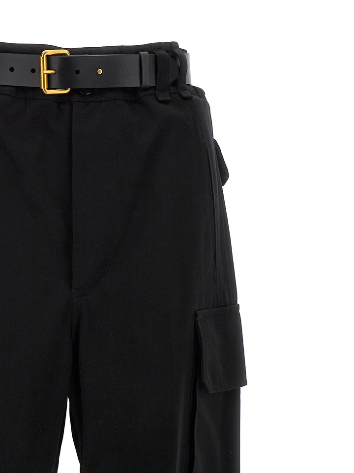 Gabardine Cargo Pantaloni Nero