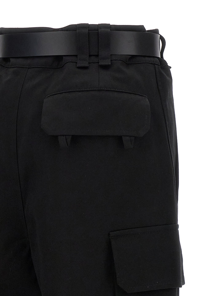 Gabardine Cargo Pantaloni Nero