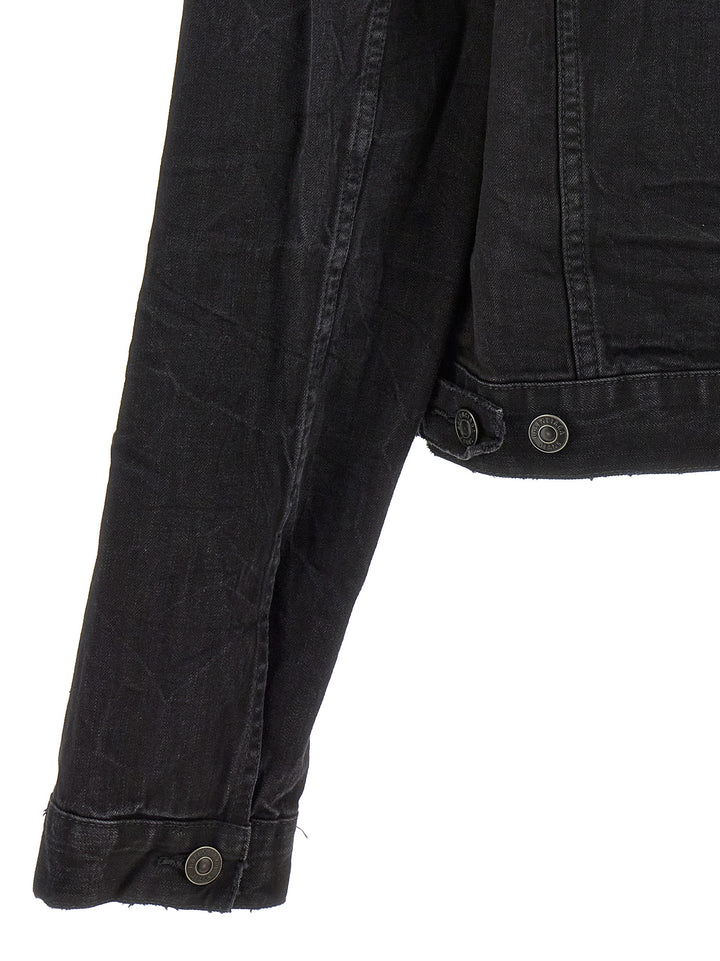 Slim Fit Denim Jacket Giacche Nero