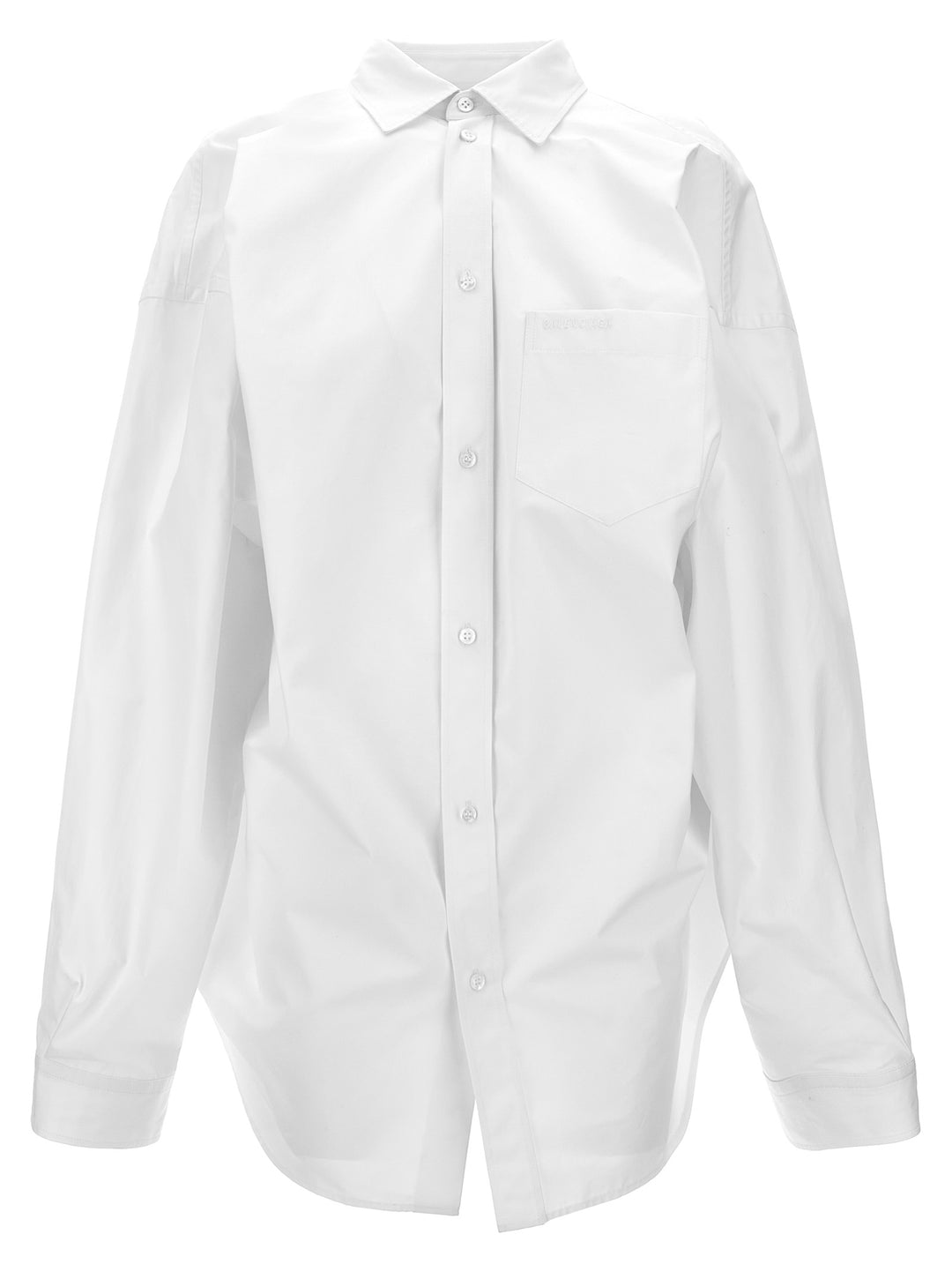 Asymmetric Shirt With Logo Embroidery Camicie Bianco