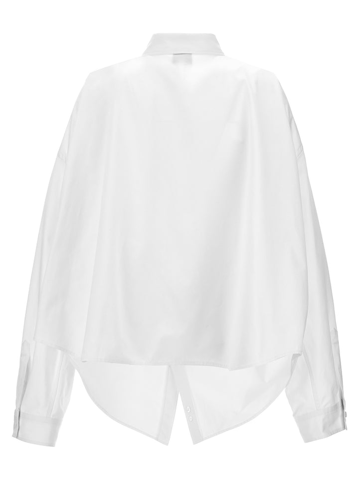 Asymmetric Shirt With Logo Embroidery Camicie Bianco