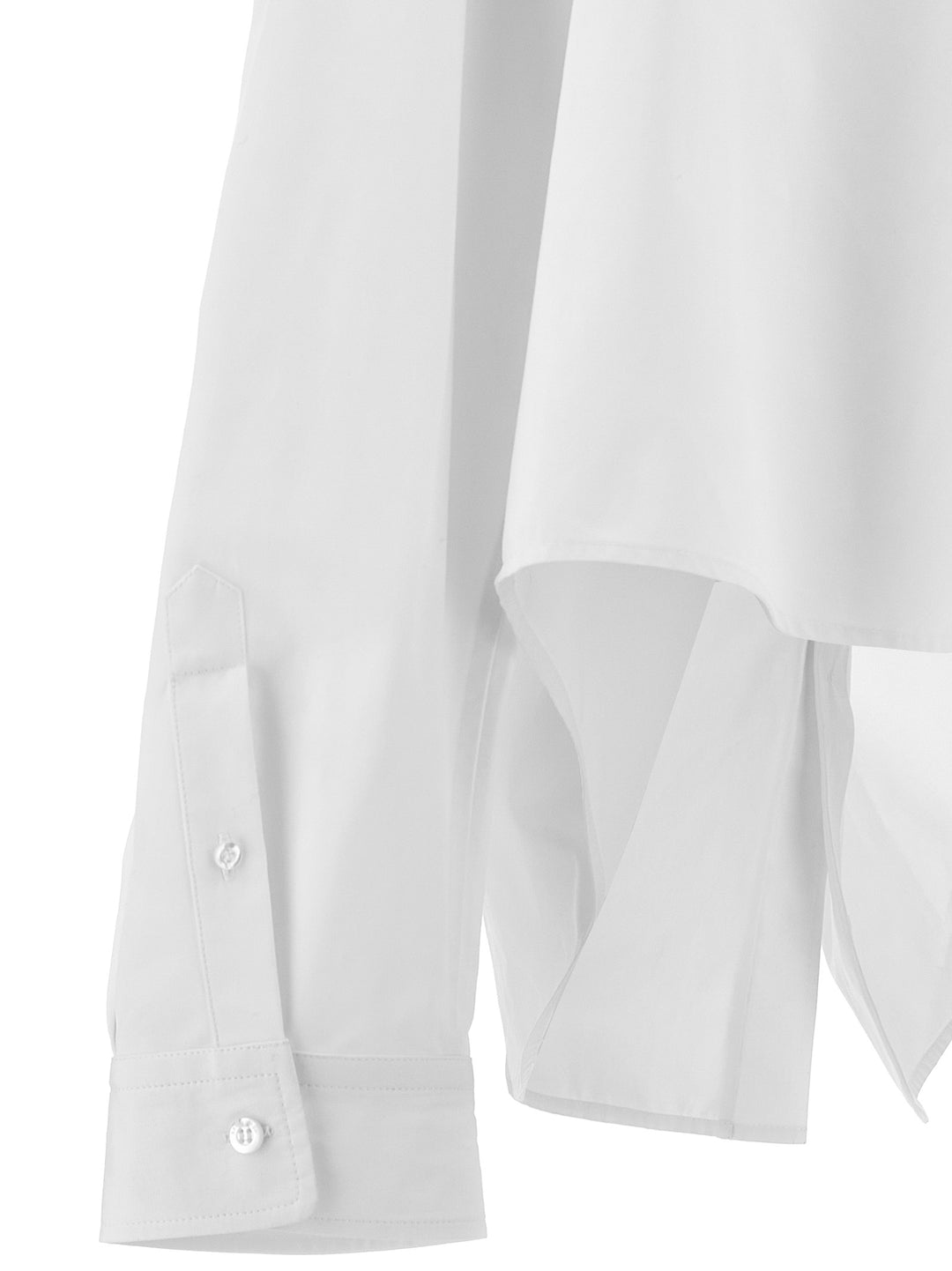 Asymmetric Shirt With Logo Embroidery Camicie Bianco