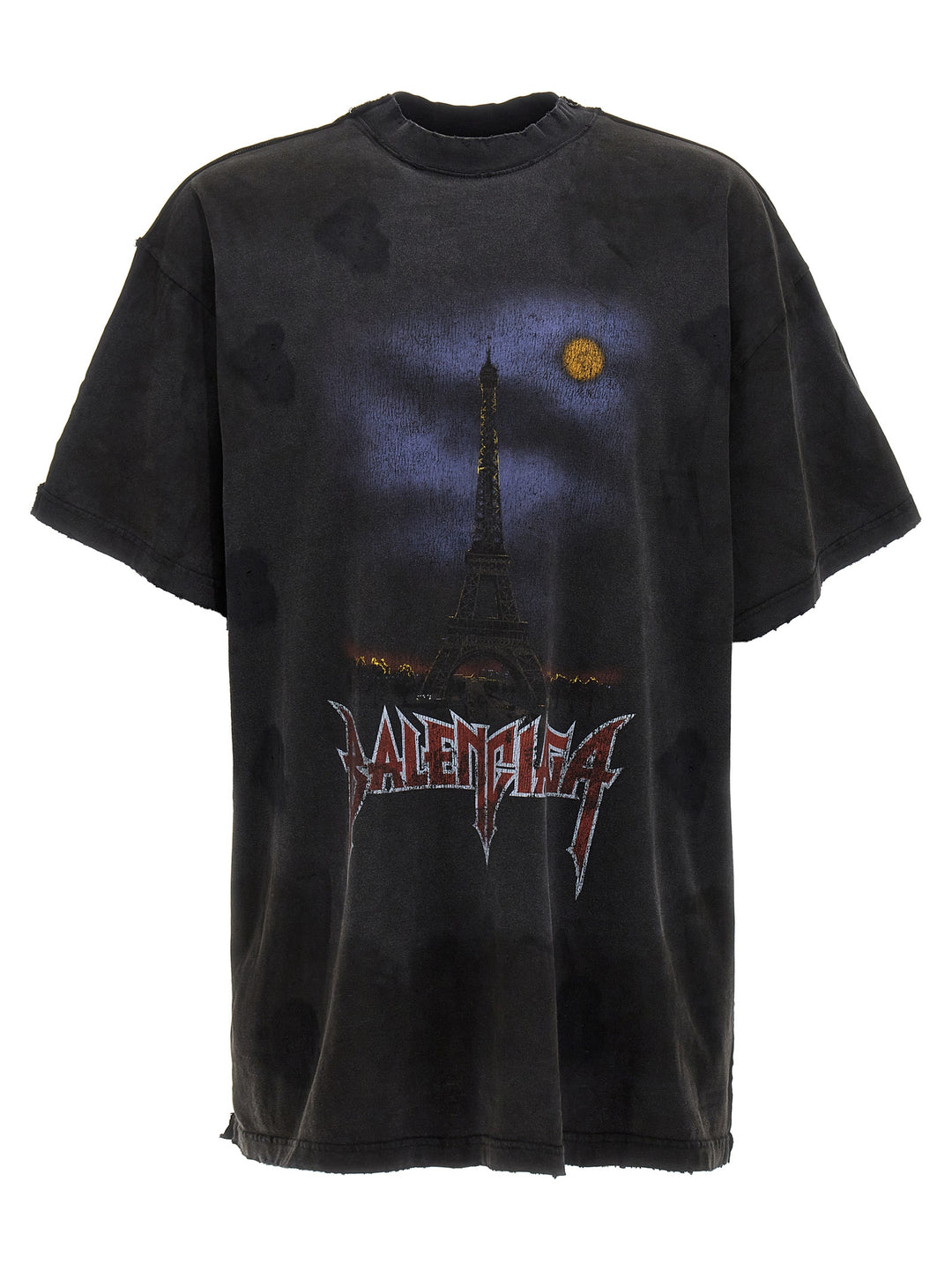 Double Front Paris Moon T Shirt Nero