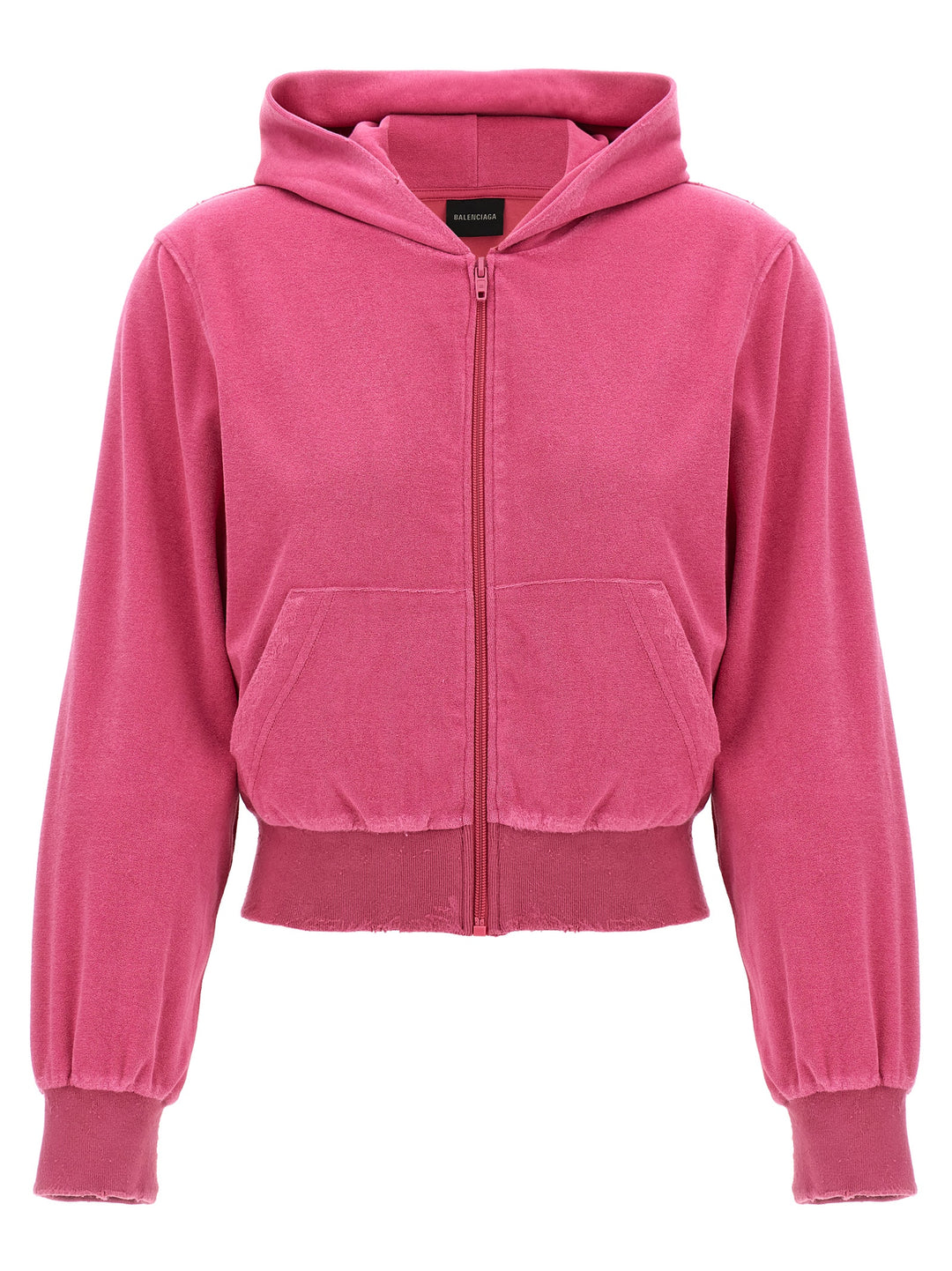 Rhinestone Logo Hoodie Felpe Fucsia