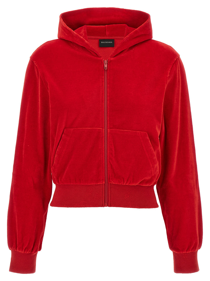 Rhinestone Logo Hoodie Felpe Rosso