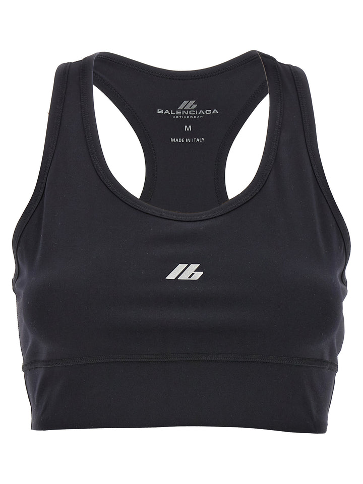 Sporty Reflective Logo Top Top Nero