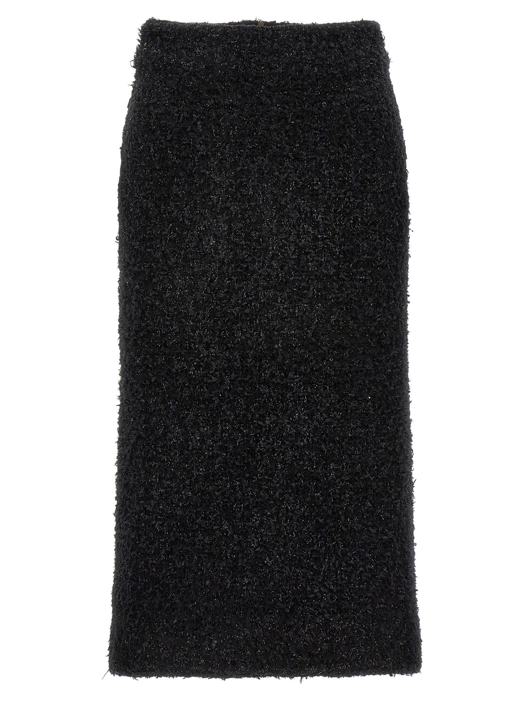 Tweed Midi Skirt Gonne Nero
