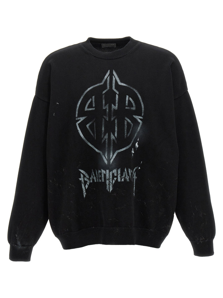 Logo Sweater Maglioni Bianco/Nero