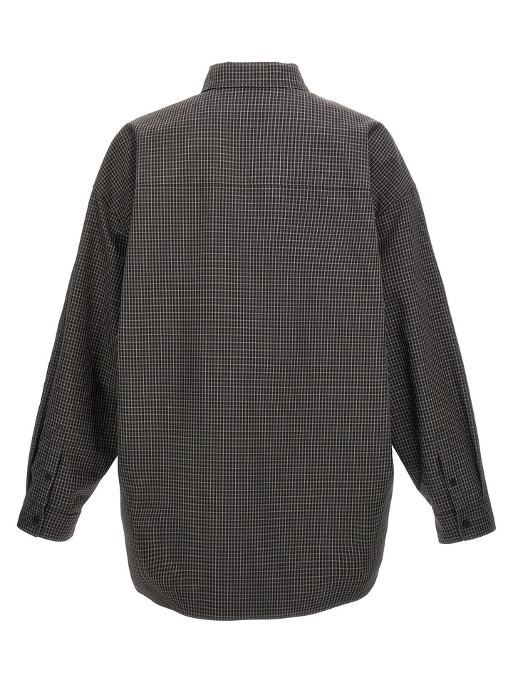 Checkered Overshirt Camicie Nero