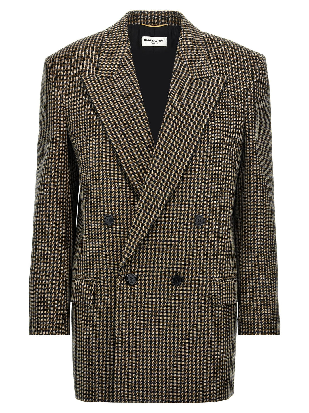 Vichy Double-Breasted Blazer Blazer And Suits Multicolor