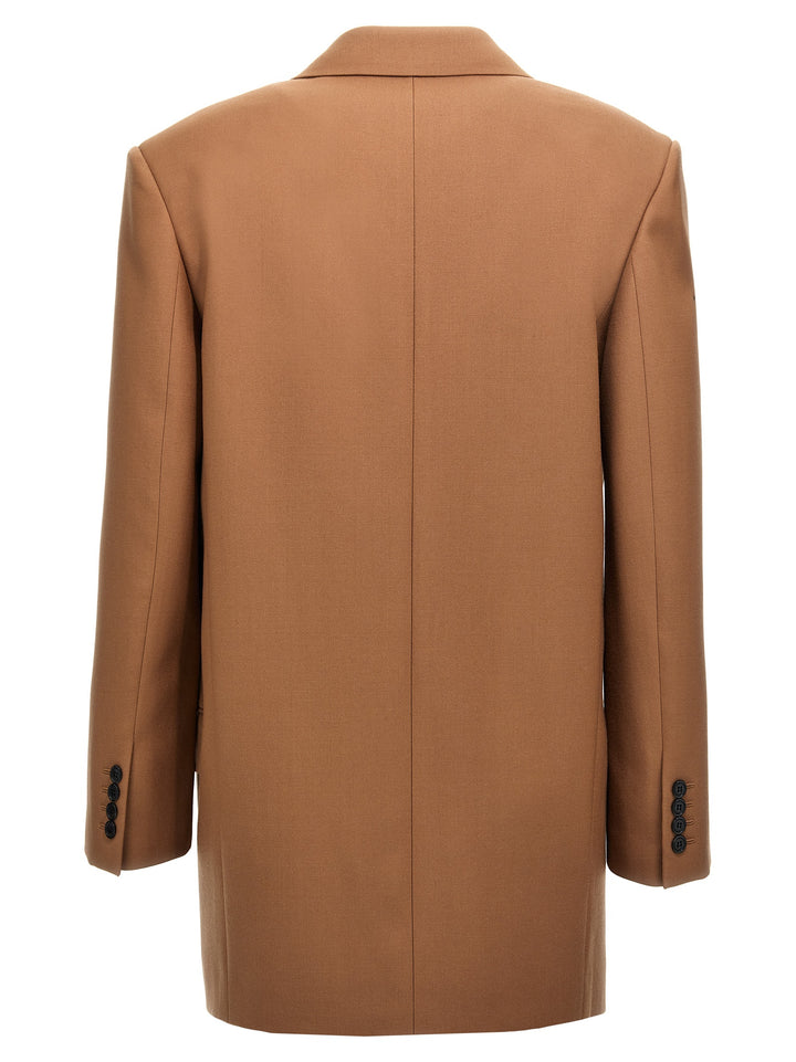 Gabardine Double-Breasted Blazer Blazer And Suits Beige