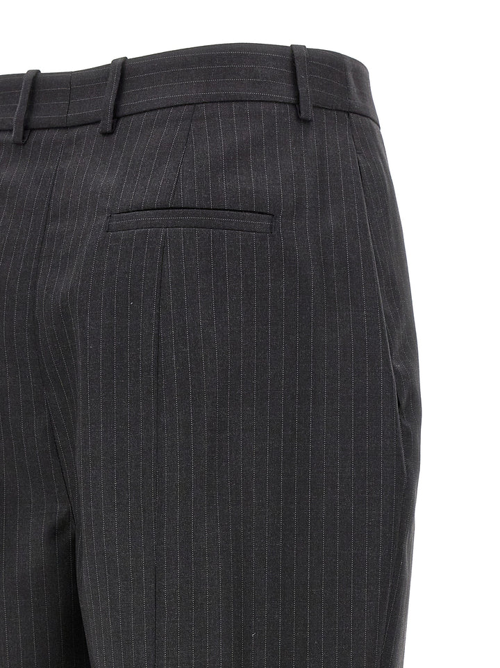 Pinstripe Pantaloni Grigio