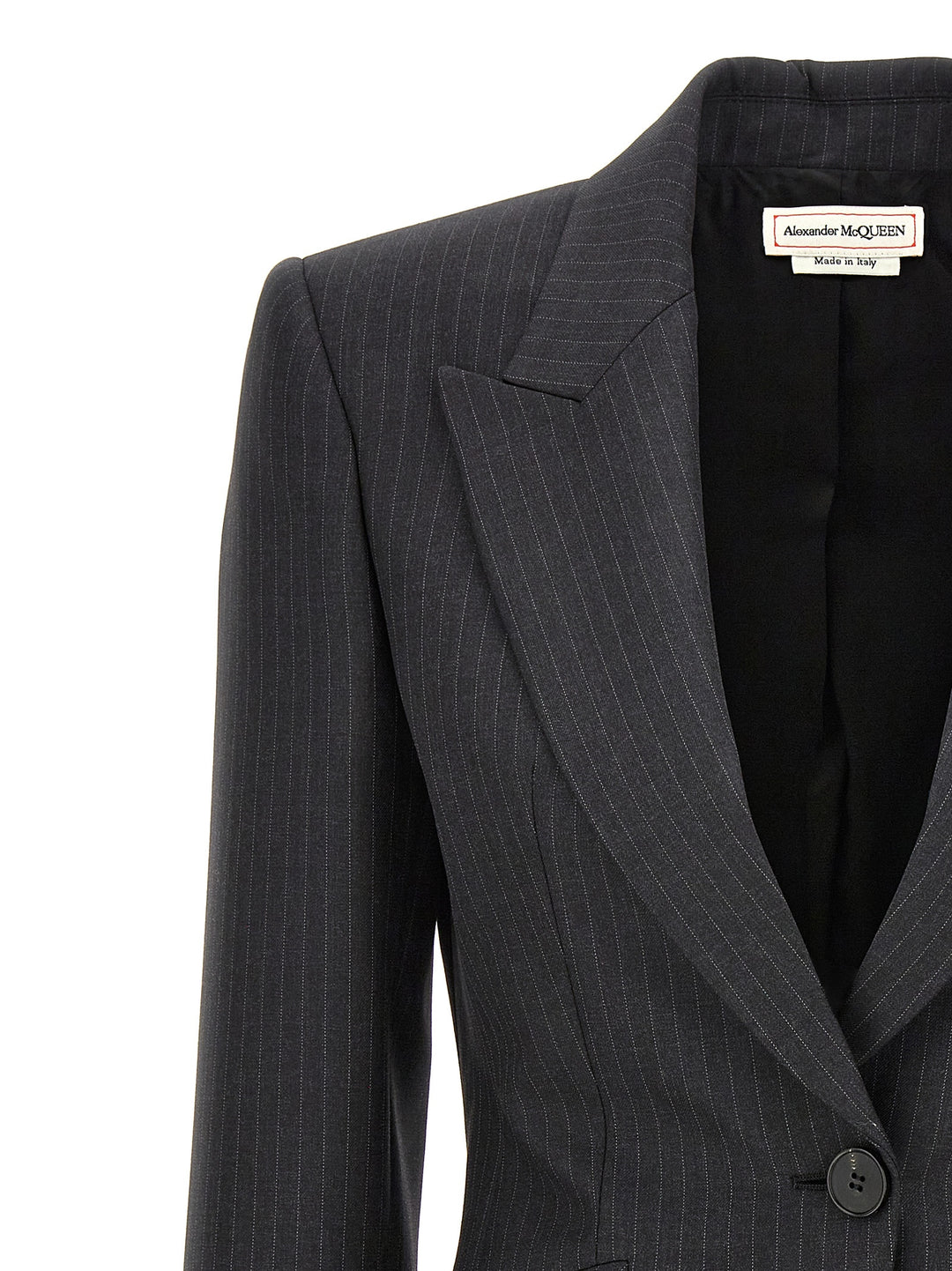 Pinstriped Single-Breasted Blazer Blazer And Suits Grigio