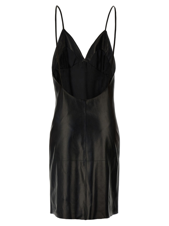 Leather Slip Dress Abiti Nero