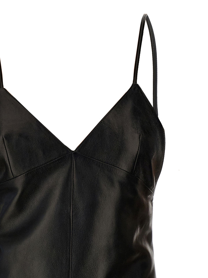 Leather Slip Dress Abiti Nero